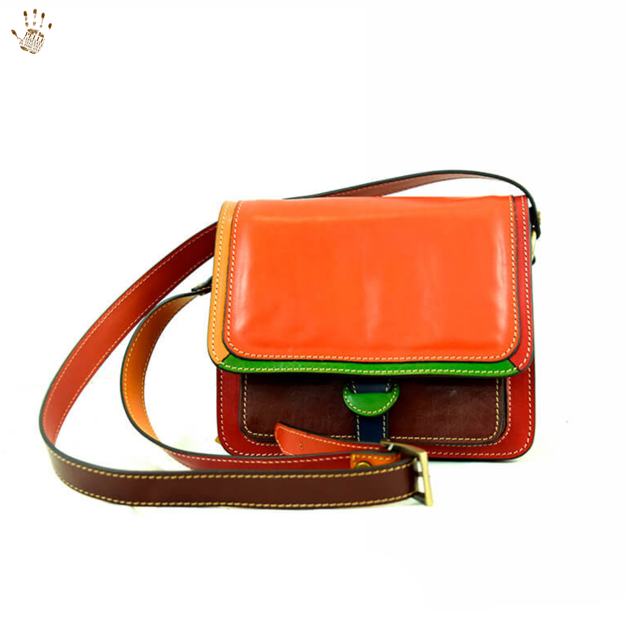 Best Seller Multicolor Crossbody bag l Italian Genuine Leather l