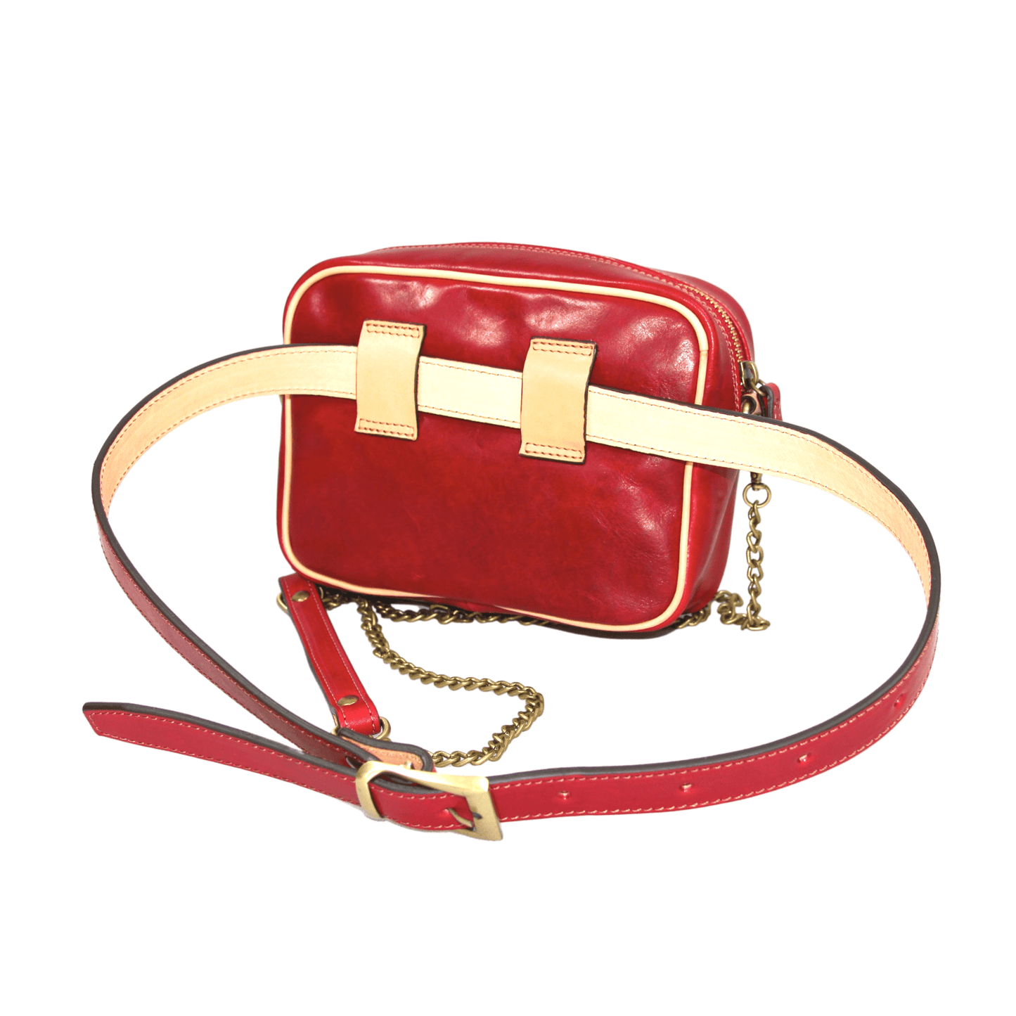Women crossbody bag l Leather Pouch Bag_CARRAIA Red