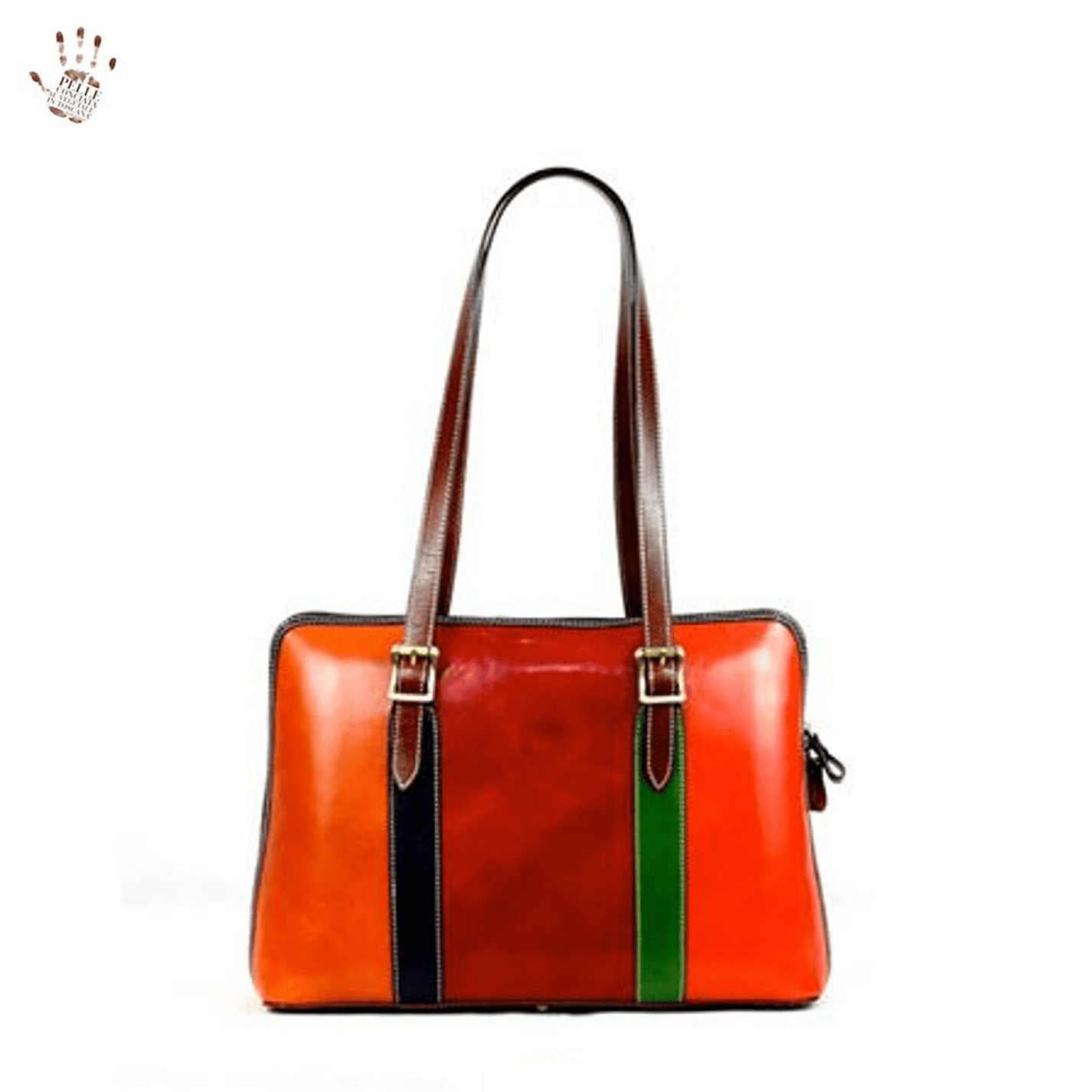 Multicolor Woman Leather Big Shoulder Bag l Italian Genuine Leather l ...