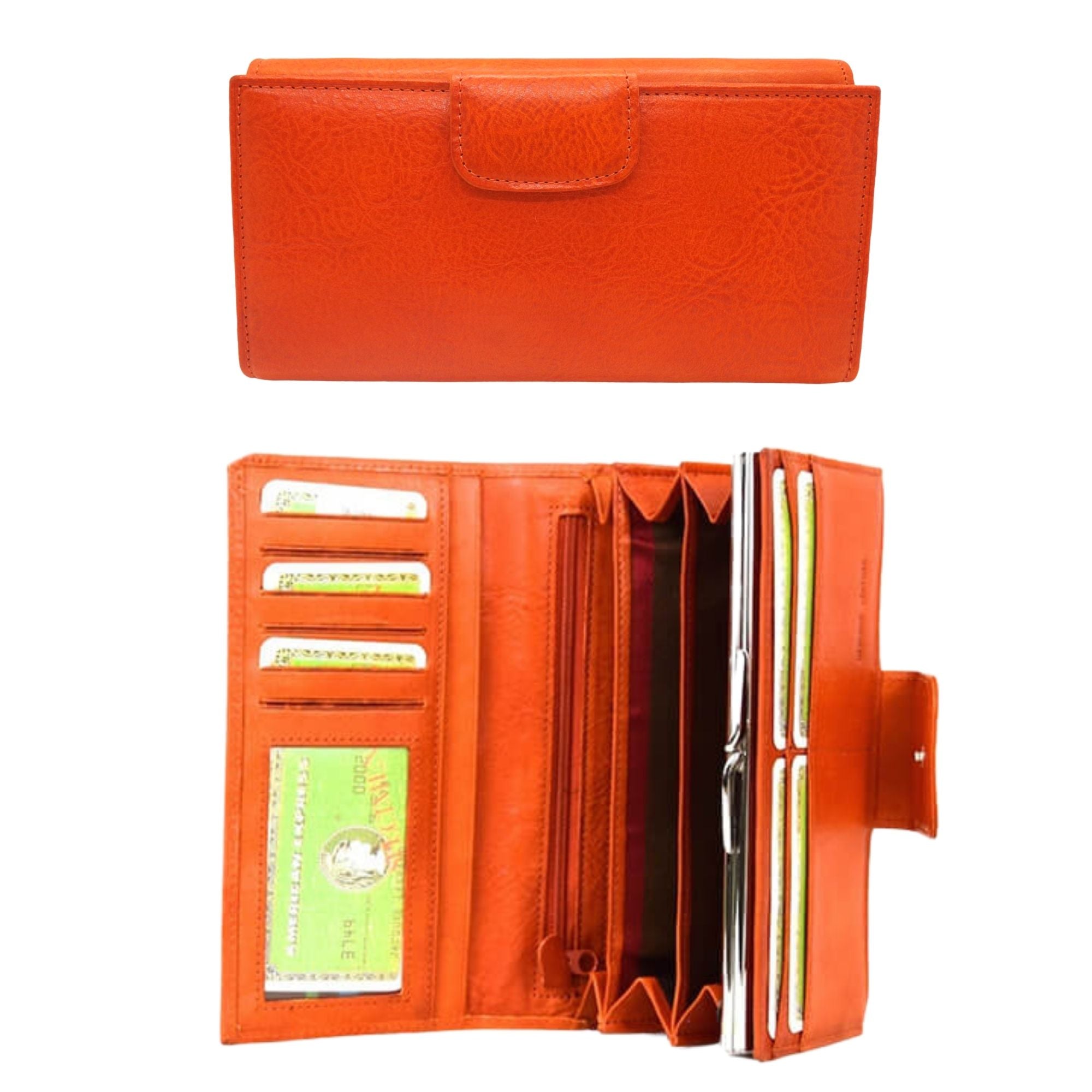 Ladies Soft Leather Purse Wallet Zip Around With Wrist Strap Large | eBay
