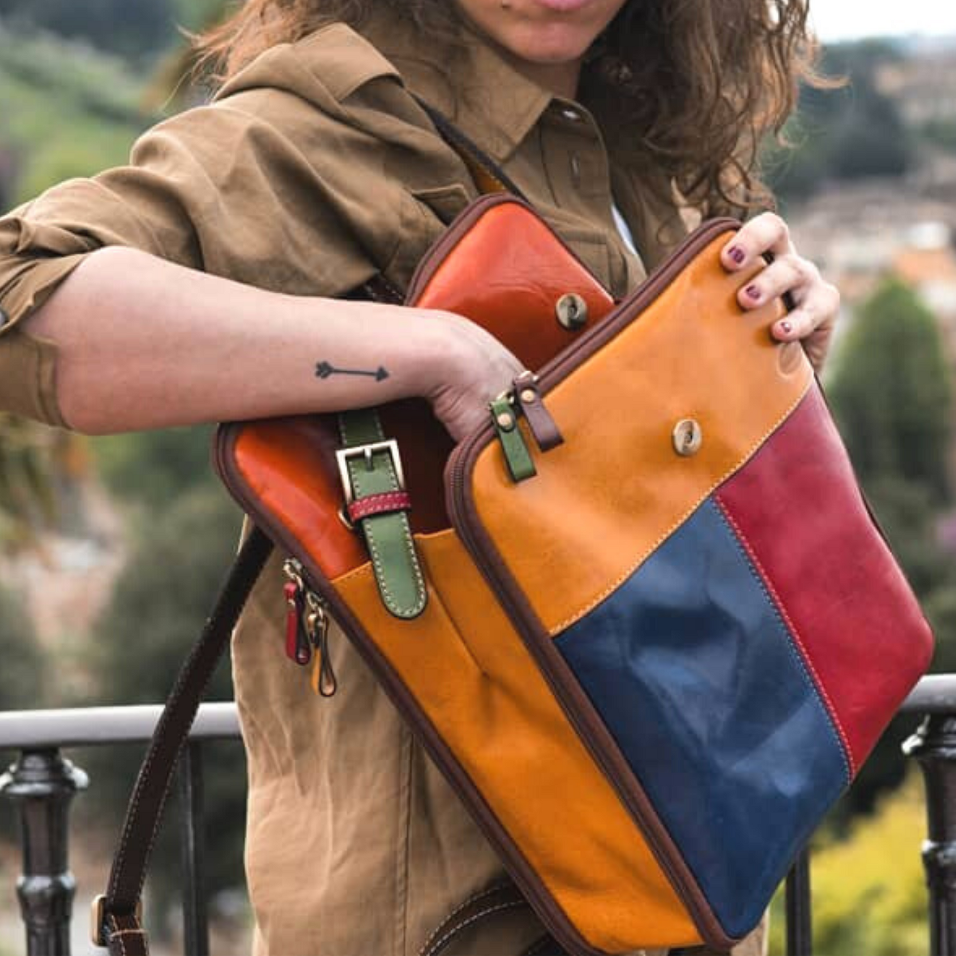Women's Italian Leather Laptop Backpack