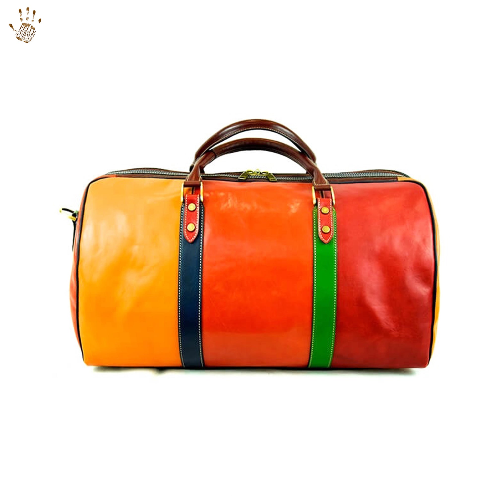 Leather duffle bag brands hot sale