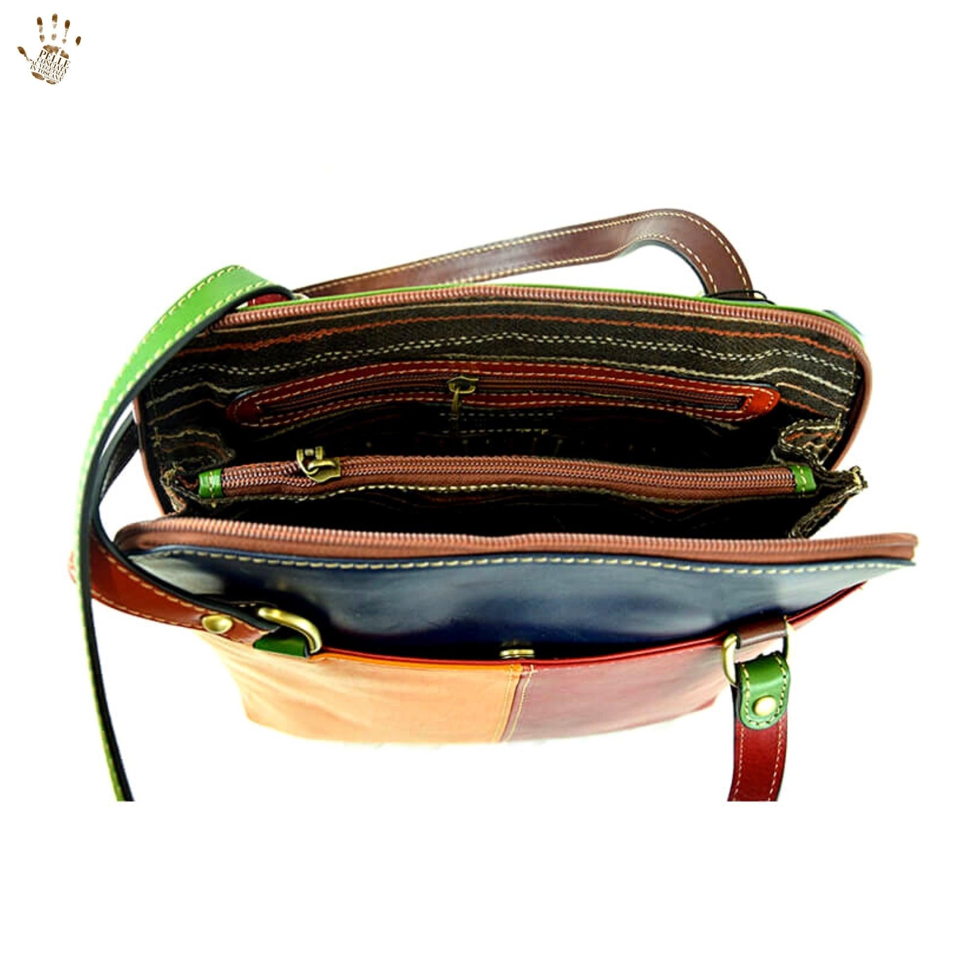 Convertible Multicolor Woman Leather Backpack l Italian Genuine