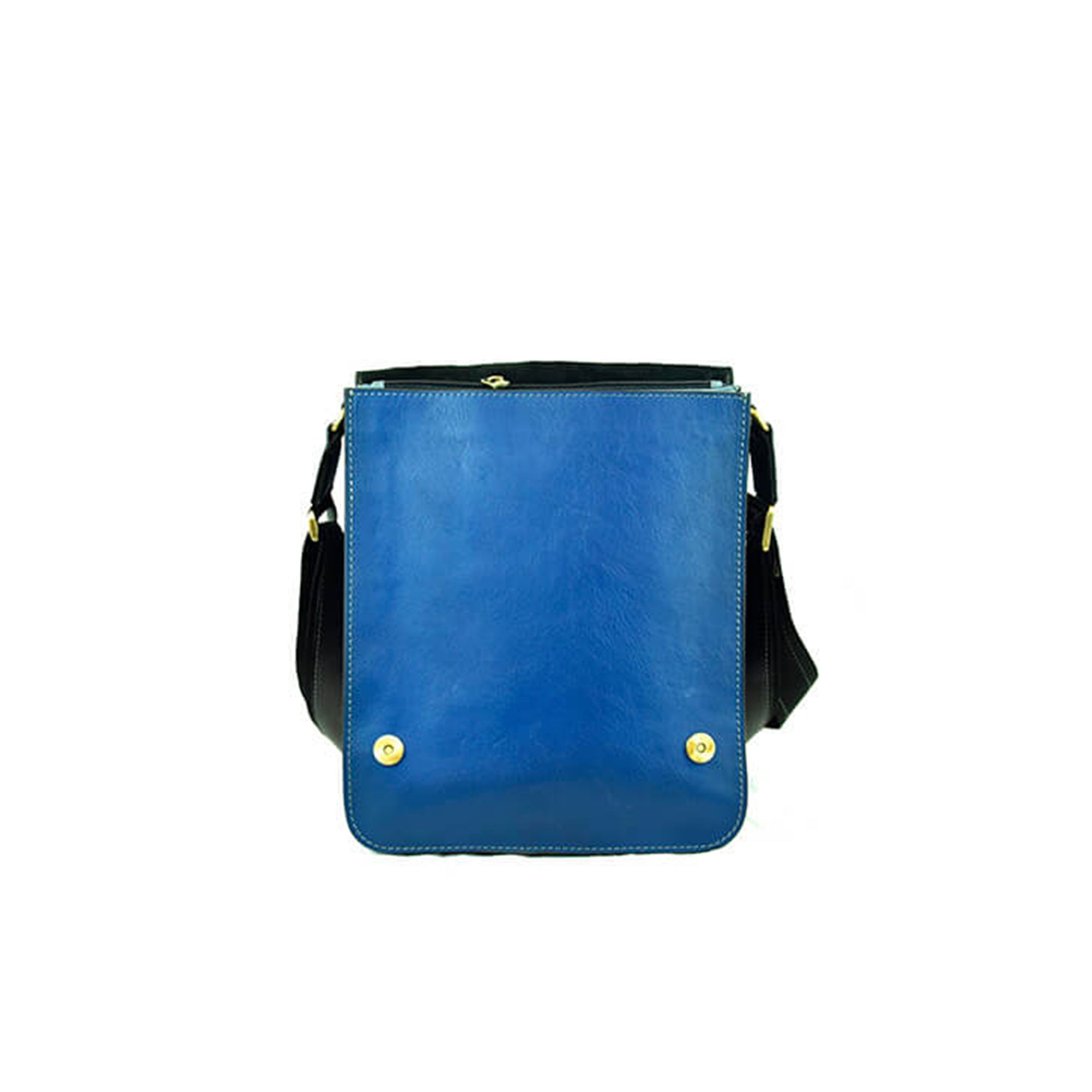 Leather messenger bag 528 light blue - MONDO ITALIA s.r.o.