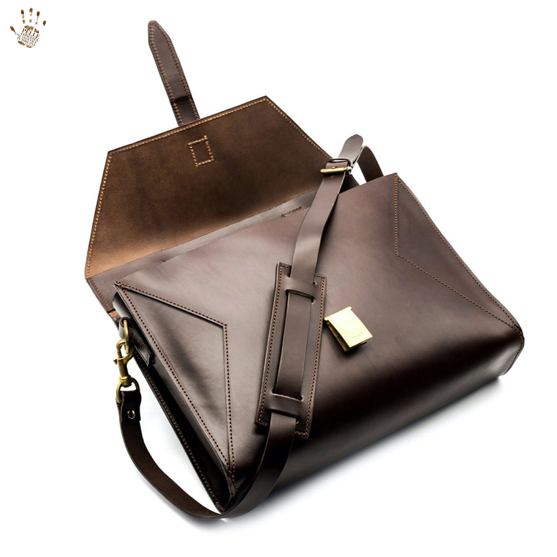 Saffiano Leather 15.4 Laptop Briefcase - Palermo - Domini Leather